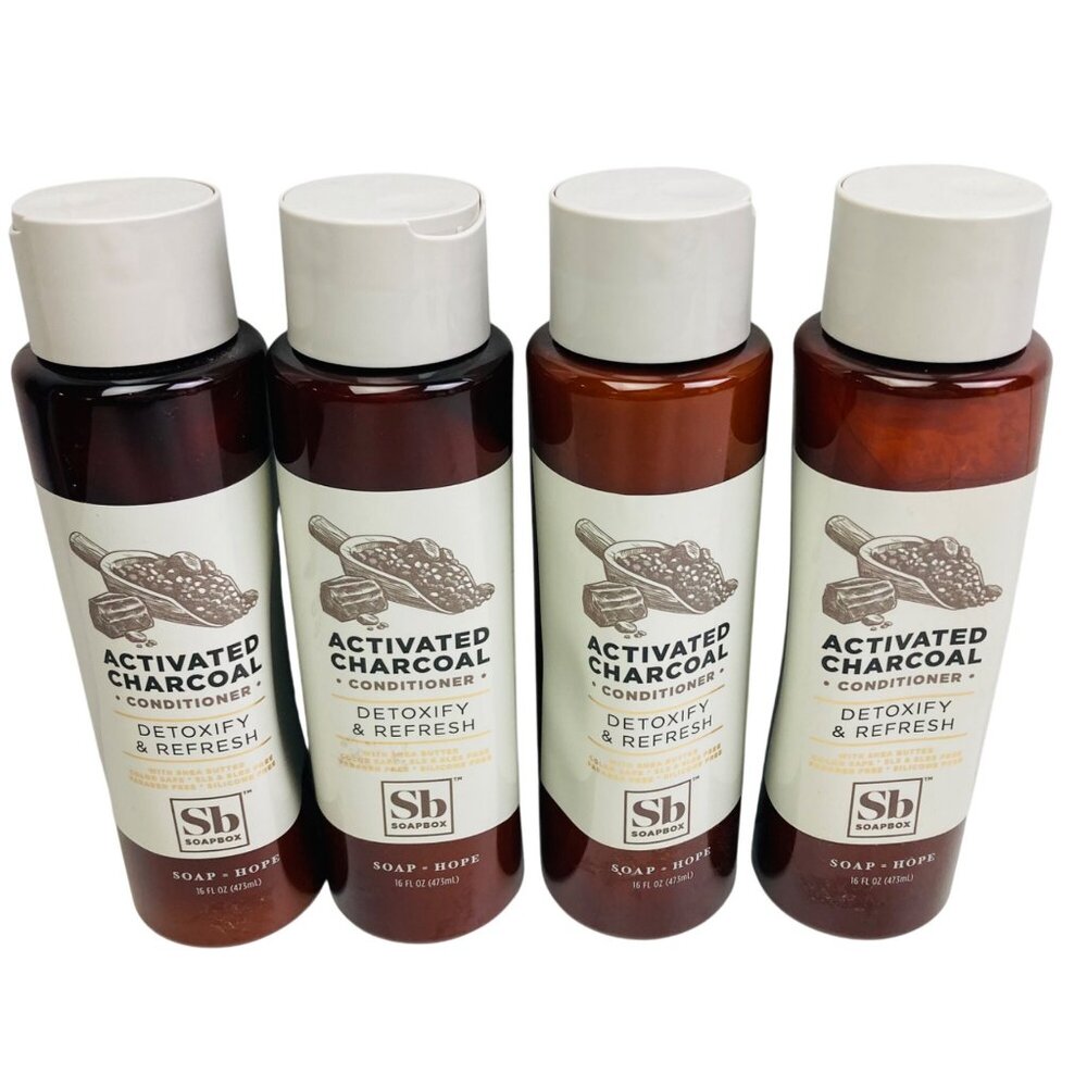Soapbox Activated Charcoal Conditioner 16 Oz 4-Pack Hydrating & Detoxifying